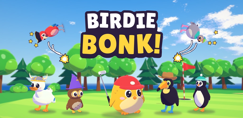 Birdie Bonk! artwork with the bird line-up